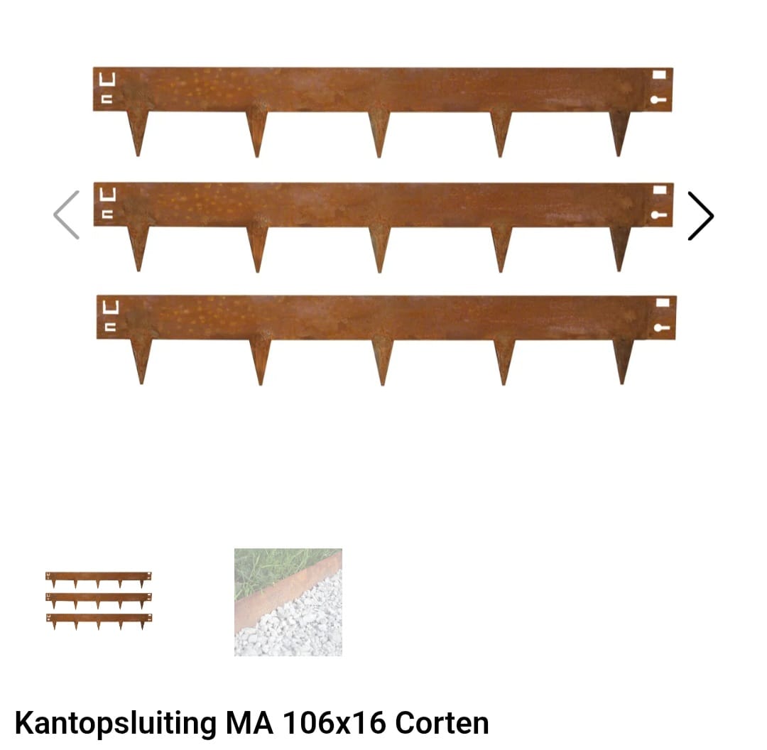 Kantopsluiting Cortenstaal 106x16 - Afbeelding 2