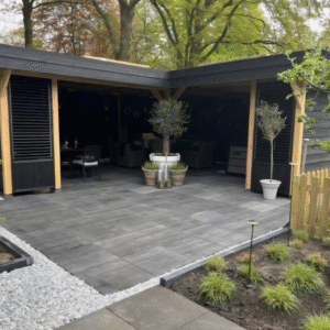 51 m2 Terrastegels SoftComfort 60x60 Grijs-Zwart