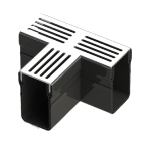 RSSD Lijngoot T-stuk Grijs / Aluminium t.b.v. goot 100x6,5x10cm